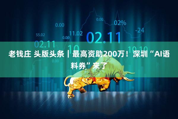 老钱庄 头版头条｜最高资助200万！深圳“AI语料券”来了